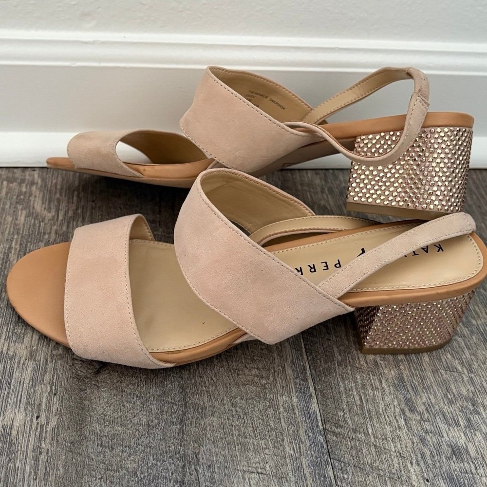 Katy Perry The Annalie Two‎ Strap Heeled Sandal Sparkly Block Heel Women's 9.5